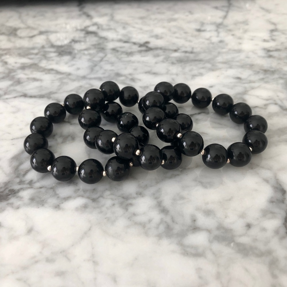 Beaded bracelet trio 🖤